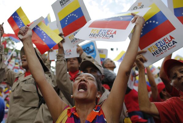 No más Trump: las fotos de la marcha venezolana en Caracas contra el presidente de EEUU - Sputnik Mundo