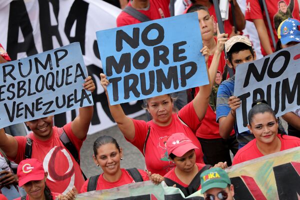 No más Trump: las fotos de la marcha venezolana en Caracas contra el presidente de EEUU - Sputnik Mundo