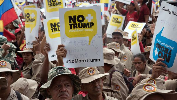 Las protestas en Caracas contra la política de sanciones de EEUU - Sputnik Mundo