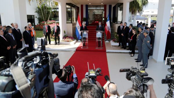 Presidente de Chile, Sebastián Piñera, su homólogo paraguayo Mario Abdo Benítez - Sputnik Mundo