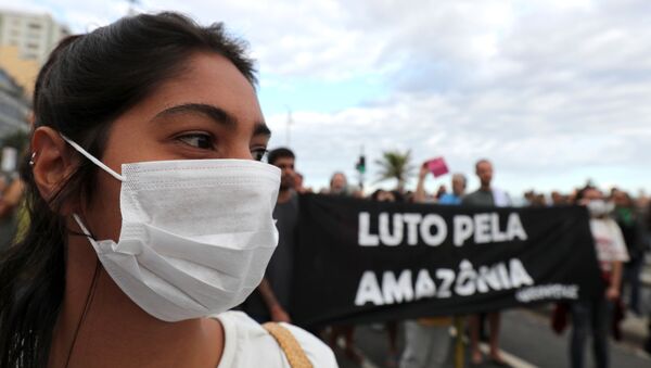 Manifestación en Brasil por la Amazonía - Sputnik Mundo