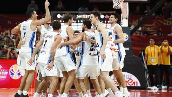 El equipo de Argentina en la final de la Copa Mundial de baloncesto de China 2019 - Sputnik Mundo