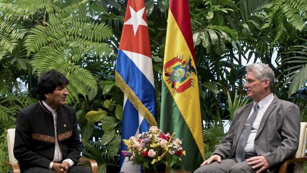 El presidente de Bolivia, Evo Morales y el presidente de Cuba, Miguel Díaz-Canel - Sputnik Mundo