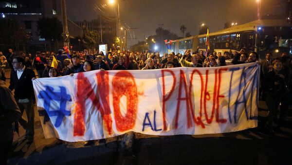 Protestas contra el presidente Lenín Moreno en Ecuador - Sputnik Mundo