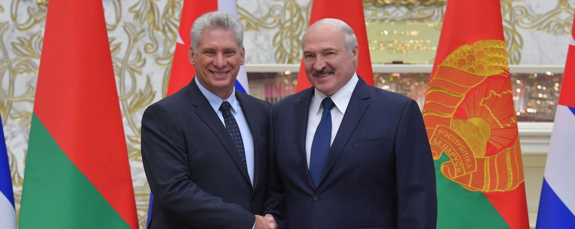 El presidente de Cuba, Miguel Díaz-Canel, y el presidente de Bielorrusia, Alexandr Lukashenko - Sputnik Mundo, 1920, 04.08.2023