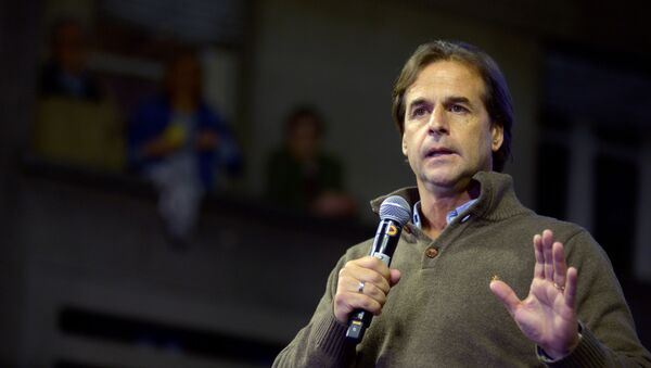 Luis Lacalle Pou, candidato por el Partido Nacional en las elecciones generales de Uruguay - Sputnik Mundo