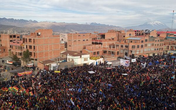 Manifestación en apoyo de Evo Morales en El Alto - Sputnik Mundo