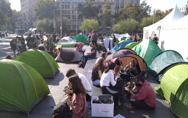Acampada de protesta en Barcelona - Sputnik Mundo