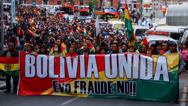 Protestas contra la reelección de Evo Morales en La Paz, Bolivia - Sputnik Mundo