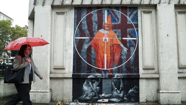 Grafiti con un retrato de Julian Assange - Sputnik Mundo