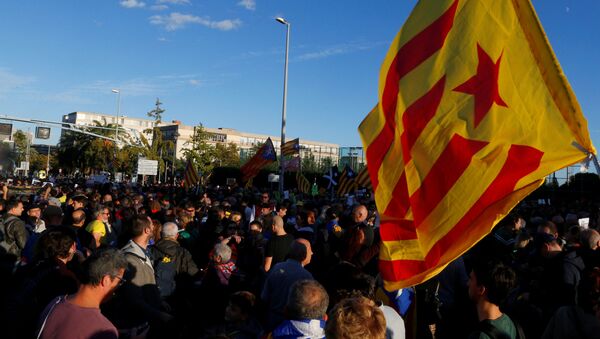 Una protesta independentista catalana - Sputnik Mundo