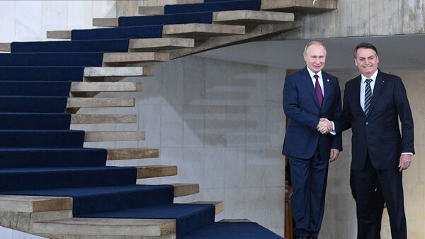 Los presidentes de Rusia y Brasil, Vladímir Putin y Jair Bolsonaro (archivo) - Sputnik Mundo