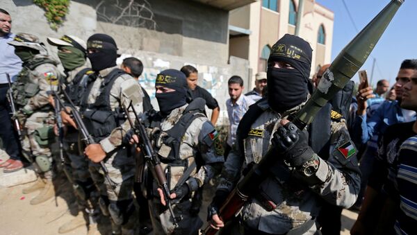 Combatientes de la Yihad Islámica en la Franja de Gaza - Sputnik Mundo