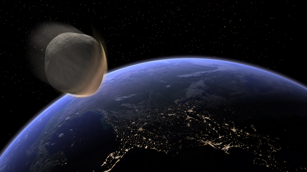 Un asteroide se acerca a la Tierra (imagen referencial) - Sputnik Mundo