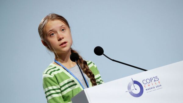 Greta Thunberg, activista sueca, en la COP25 - Sputnik Mundo