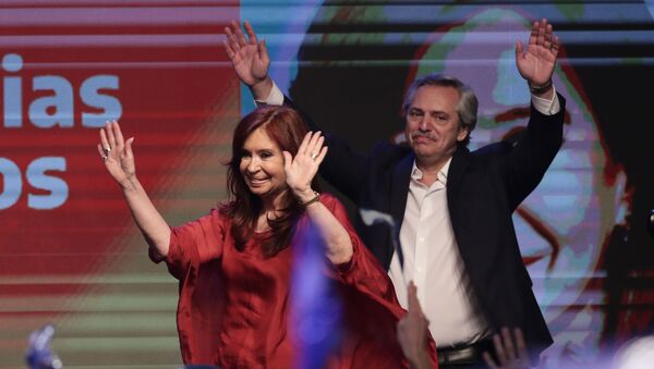 El presidente de Argentina, Alberto Fernández, junto a la vicepresidenta Cristina Fernández de Kirchner  - Sputnik Mundo