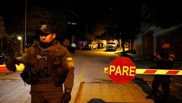 Policía cerca de la Embajada de Mexico en La Paz - Sputnik Mundo