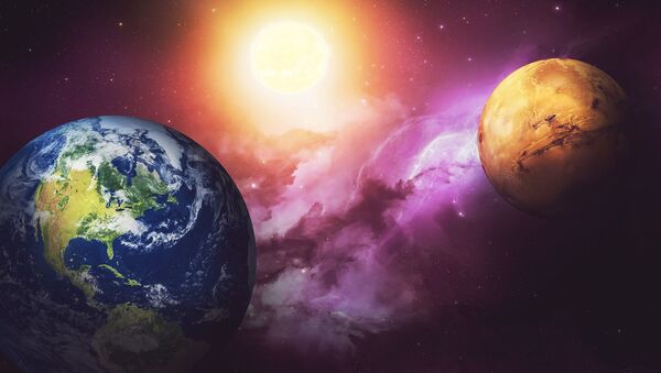 Marte y Tierra (ilustración) - Sputnik Mundo