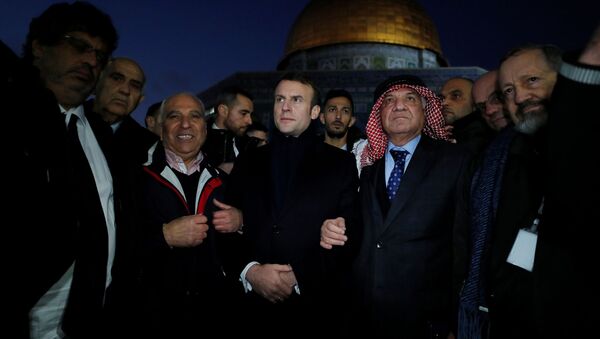Emmanuel Macron, el presidente francés, en Jerusalén - Sputnik Mundo