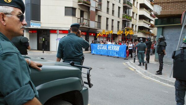 Guardia Civil en Alsasua durante una manifestación independentista - Sputnik Mundo