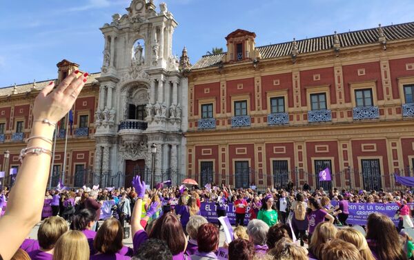 Manifestación 'Tren de la Dignidad' en Sevilla - Sputnik Mundo