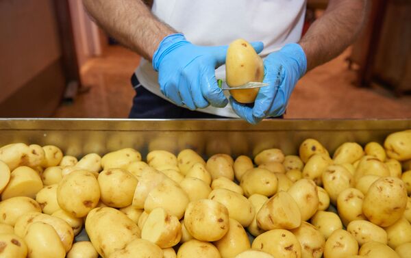 Un trabajador de Bonilla a la vista pela patatas. - Sputnik Mundo