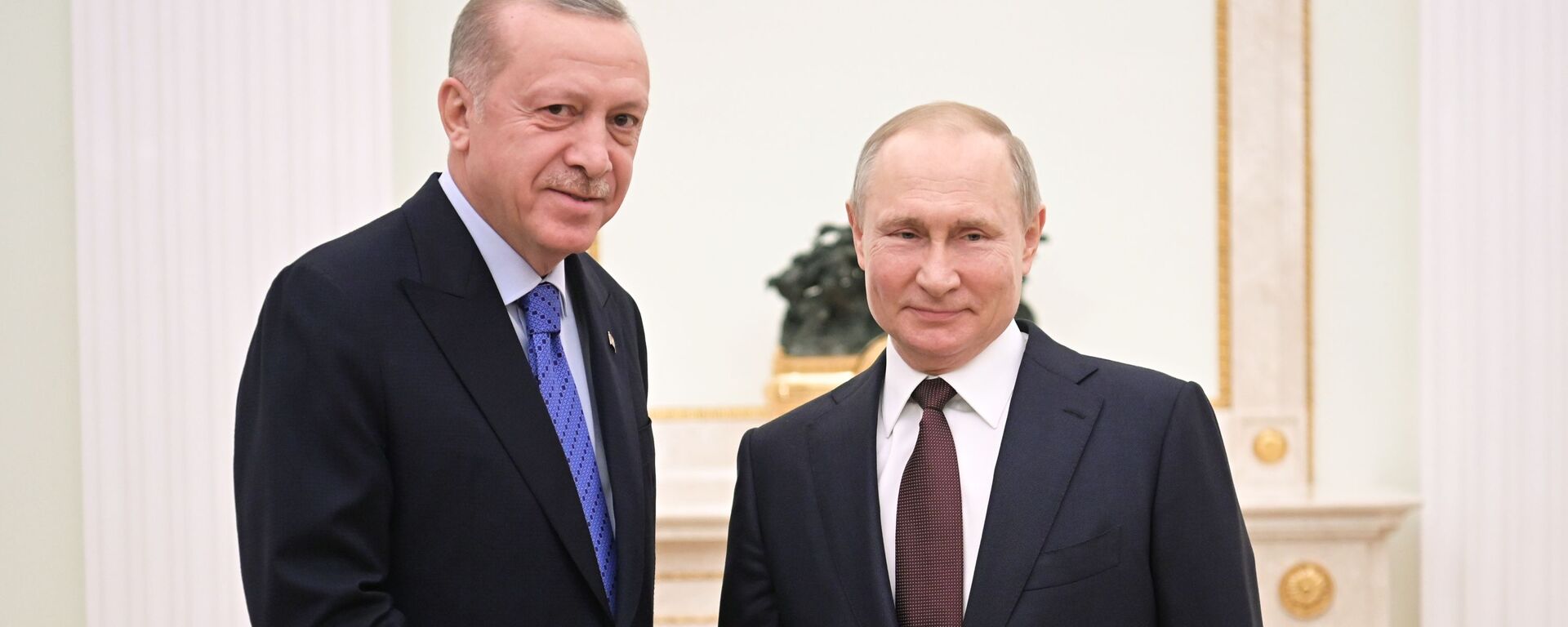El presidente de Rusia, Vladímir Putin, con su homólogo turco, Recep Tayyip Erdogan - Sputnik Mundo, 1920, 26.02.2023