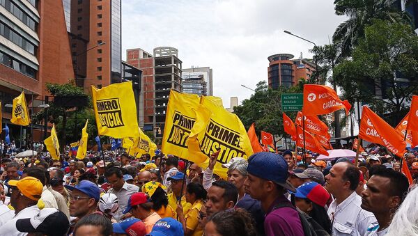 Movilización opositora en Caracas, Venezuela - Sputnik Mundo