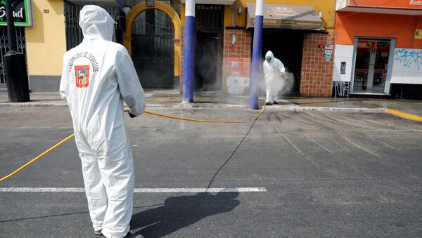 Desinfectación de las calles en Perú - Sputnik Mundo