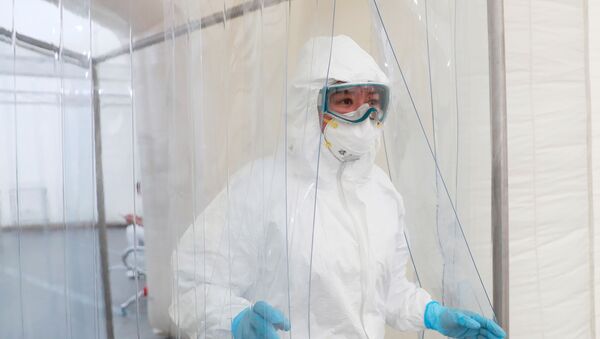 El hospital inflable en Pachuca instalado para atender casos de coronavirus, México - Sputnik Mundo