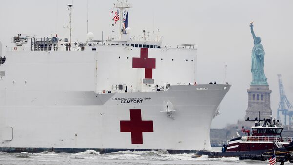 El buque hospital Comfort de la marina de EEUU - Sputnik Mundo