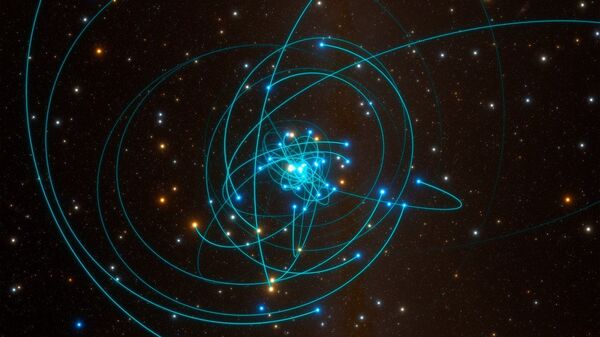 Órbitas de las estrellas alrededor del agujero negro del centro de la Vía Láctea - Sputnik Mundo