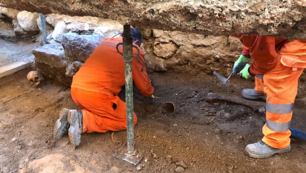 Pared de la Capilla de las Maravillas en la excavación arqueológica de Valladolid (España) - Sputnik Mundo