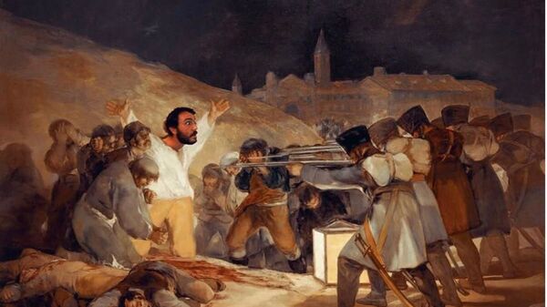 Paco Pajuelo, profesor de Historia del IES Siglo XXI de Sevilla, en el cuadro de Francisco Goya - Sputnik Mundo