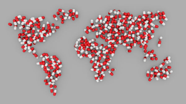 Mapamundi hecho de drogas (imagen referencial) - Sputnik Mundo
