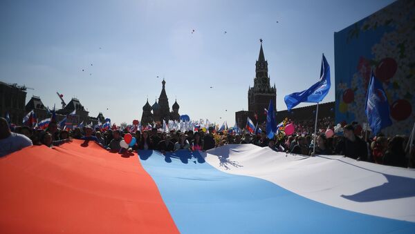 La manifestación del 1 de mayo en la Plaza Roja, Moscú - Sputnik Mundo