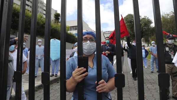 Trabajadores sanitarios en Ecuador (Archivo) - Sputnik Mundo