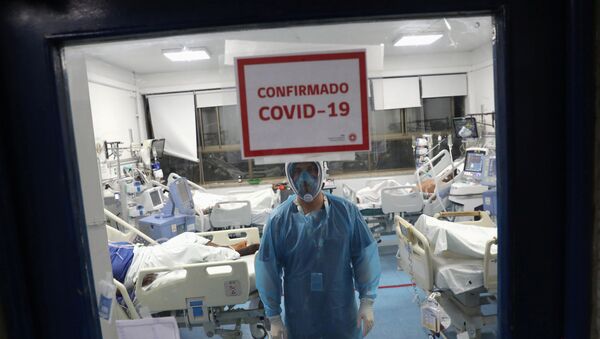 Un hospital con enfermos de COVID-19 en Santiago, Chile - Sputnik Mundo