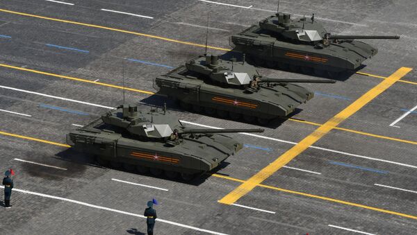 Tanques T-14 Armata durante el Desfile de la Victoria del 2020 en la Plaza Roja - Sputnik Mundo