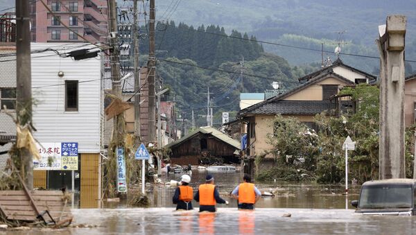 Inundación en Hitoyoshi, prefectura de Kumamoto, Japón - Sputnik Mundo