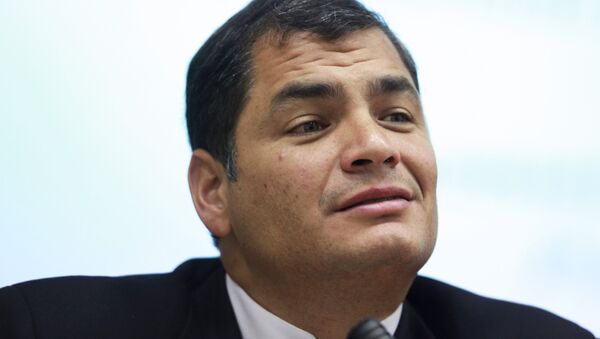 Ecuador President Rafael Correa at Peoples Friendship University of Russia (PFUR) - Sputnik Mundo