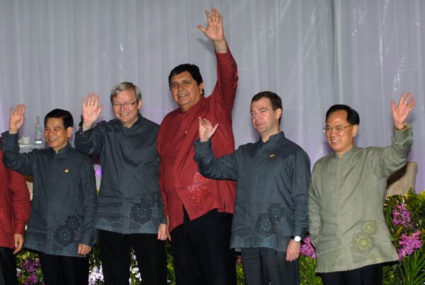 Los líderes del APEC en el cumbre XVII en Singapur. Archivo (2009) - Sputnik Mundo