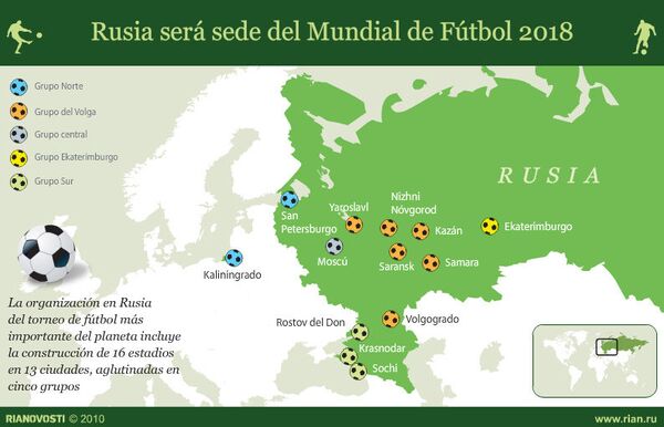 Rusia será sede del Mundial de Fútbol 2018 - Sputnik Mundo