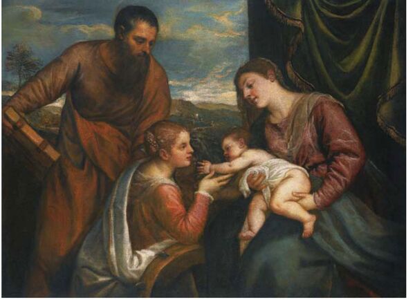 La obra única de Tiziano “Conversación sagrada. La Virgen con el Niño rodeada por San Lucas y Santa Catalina”  - Sputnik Mundo