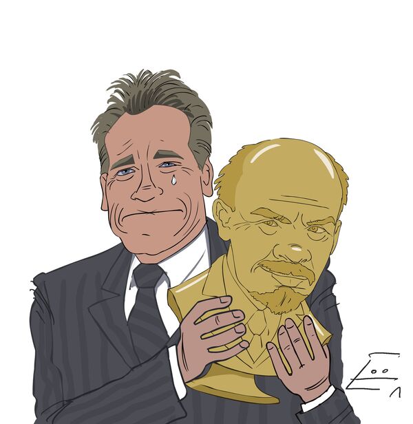 Schwarzenegger y el busto de Lenin  - Sputnik Mundo