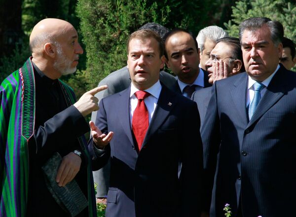 Dmitri Medvédev en un encuentro con colegas de Pakistán, Afganistán y Tayikistán. - Sputnik Mundo