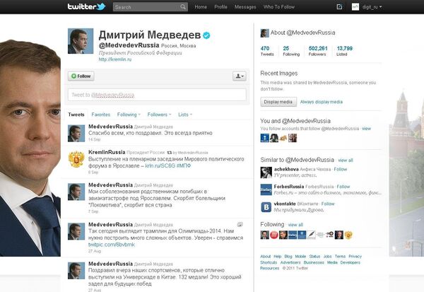 Superan un millón los seguidores de Medvédev en Twitter - Sputnik Mundo