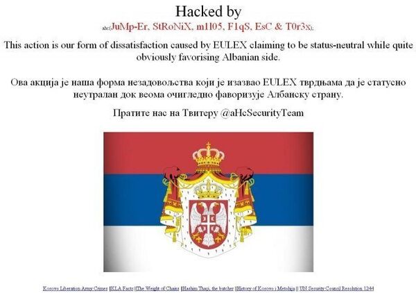 Piratas informáticos serbios bloquean sitio Web de la misión de la UE en Kosovo - Sputnik Mundo