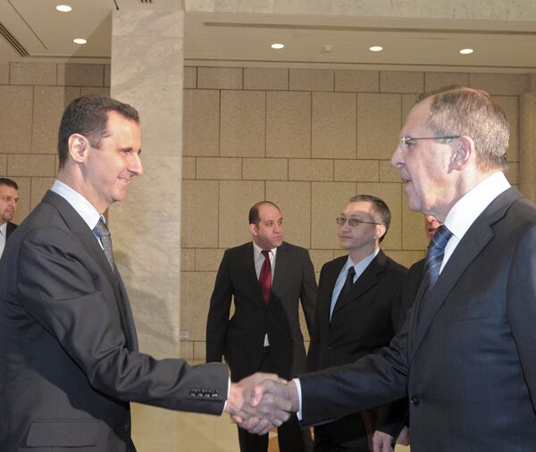 Bashar Asad y Serguei Lavrov - Sputnik Mundo