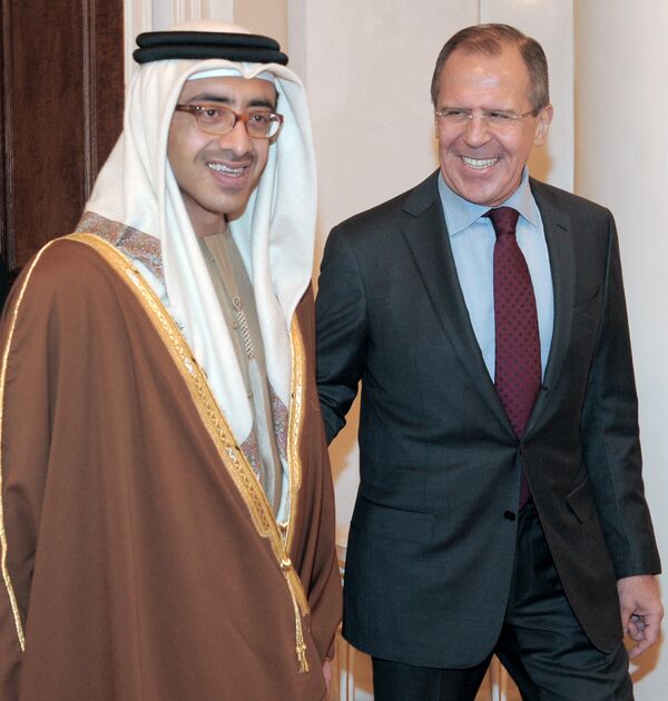 Serguei Lavrov y Abdullah bin Zayed Al Nahyan - Sputnik Mundo